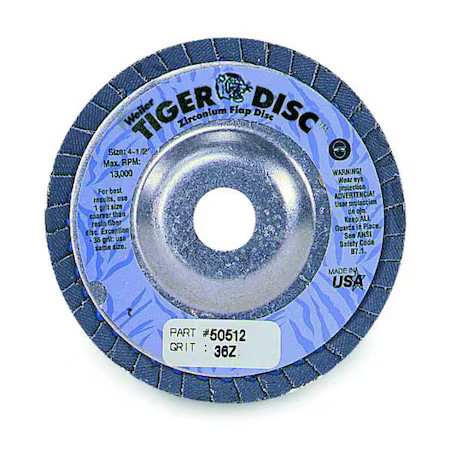 Weiler 95980 Arbor Flap Disc, 4-1/2, 36, Extra Coarse
