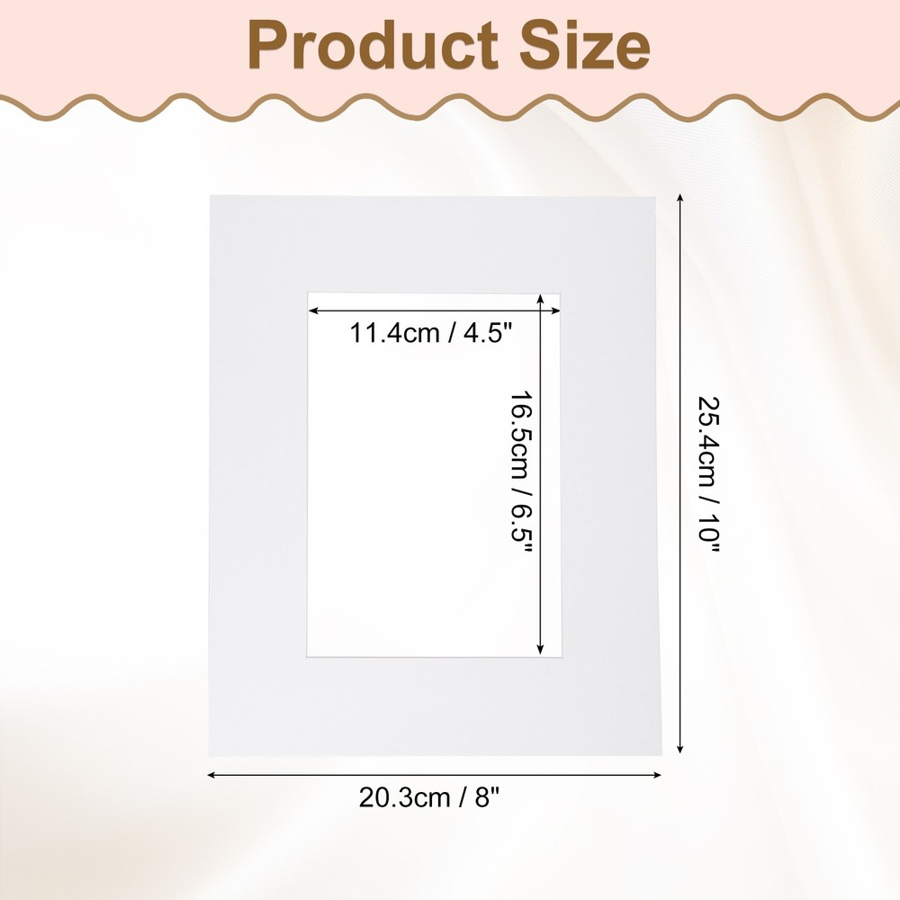 Picture Mats, 8x10 Frame Mattes, White