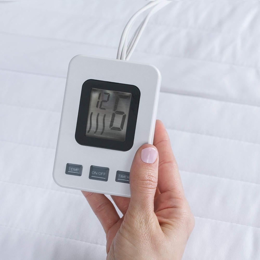 SensorPEDIC Warming Digital Controller Electric Mattress Pad, Twin, White