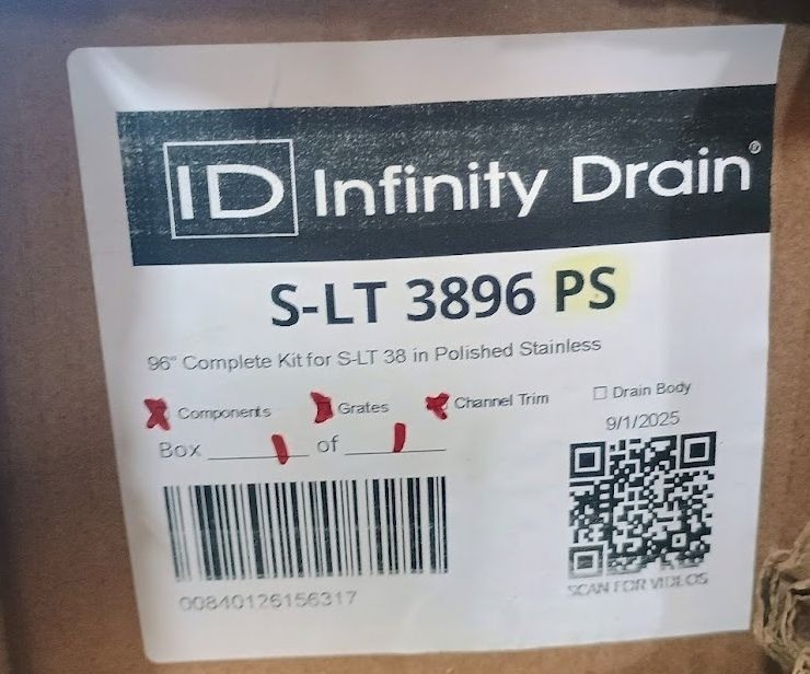 Infinity Drain S-LT 3896 96" Site Sizable Stainless Low Profile Linear Drain