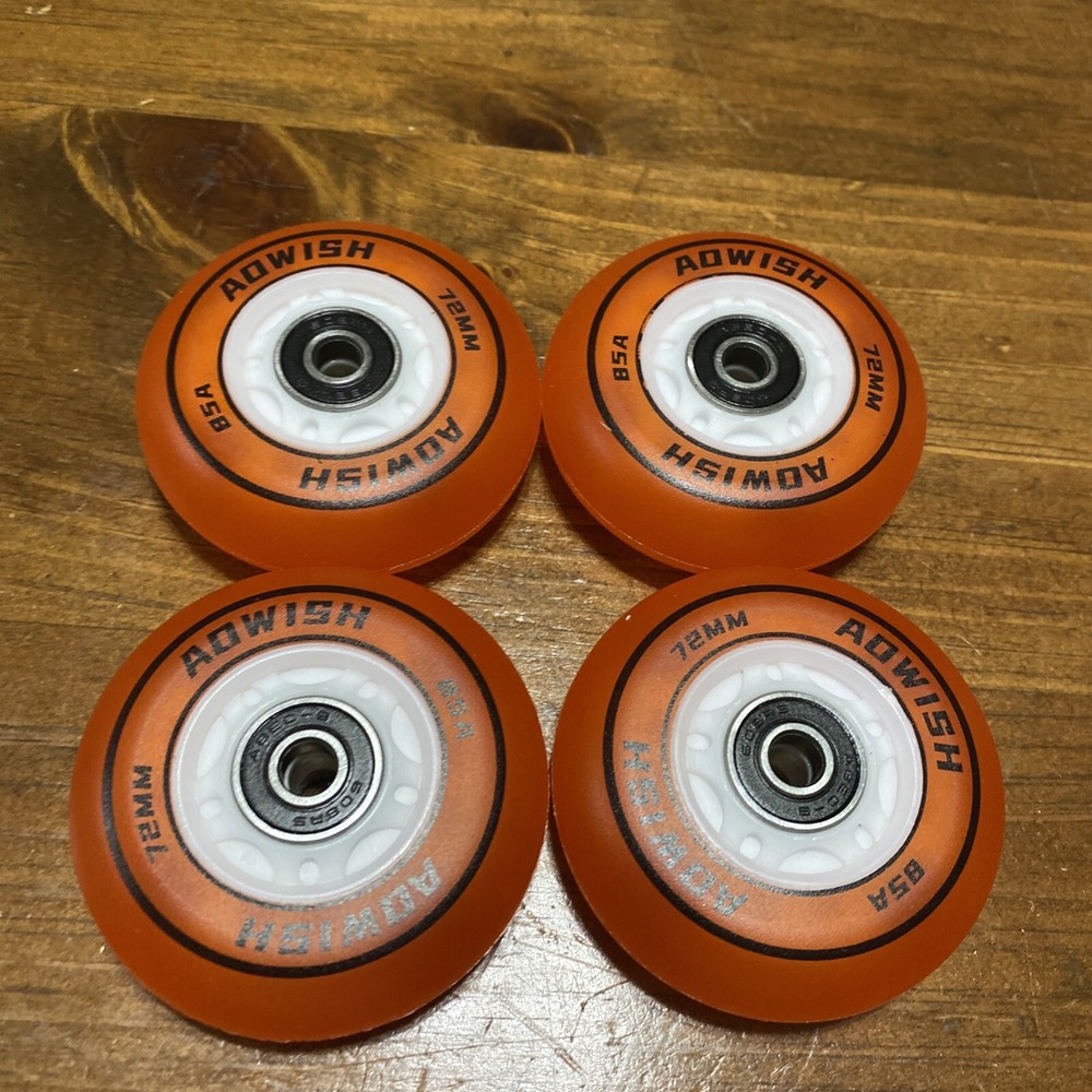 4 AOWISH Light Up Ripstik Wheels - 72mm LED Flash, Ripster Wheels 90A Flashing