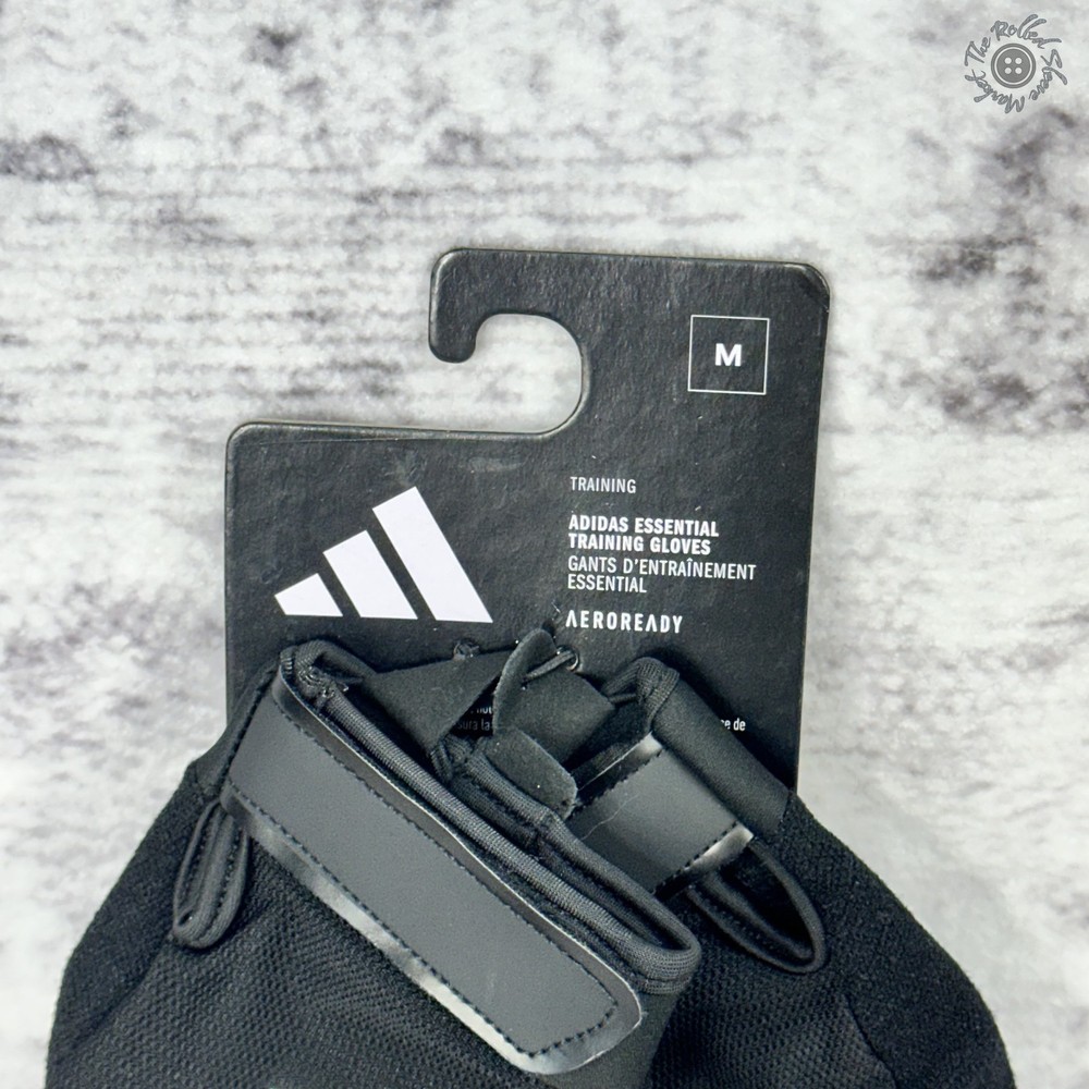 NWT - Adidas Essential Training Gloves - Black/White - Fingerless - Size Medium
