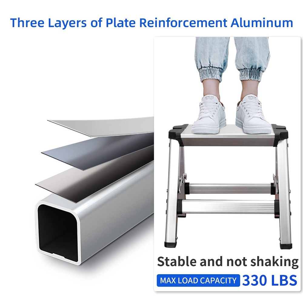 Folding Step Stool Small Foldable Step Stool One Step Ladder With 330 Lb Large L