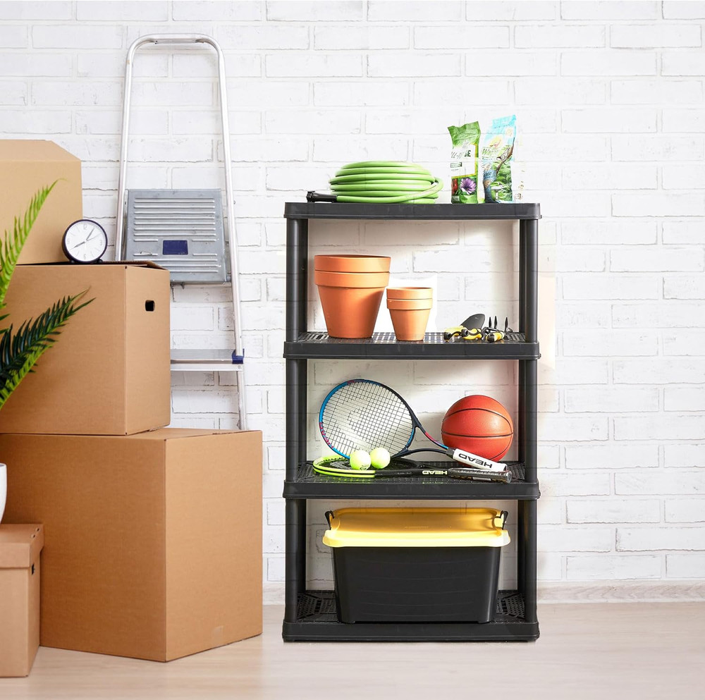 4 Shelf Fixed Height Solid Light Duty Storage Unit 24 x 12 x 48" Organizer Syste