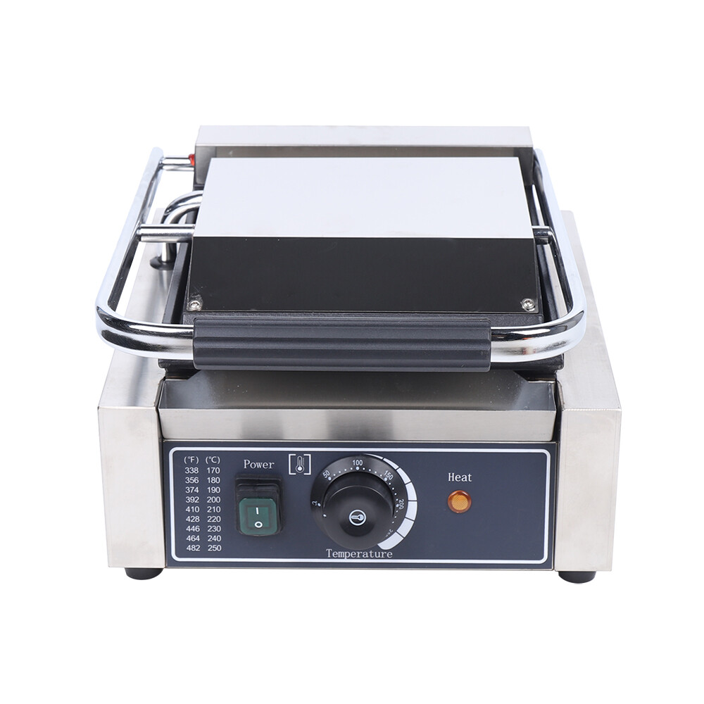 Commercial Sandwich Press Grill Griddle Panini Maker Smooth Flat Surface Steak