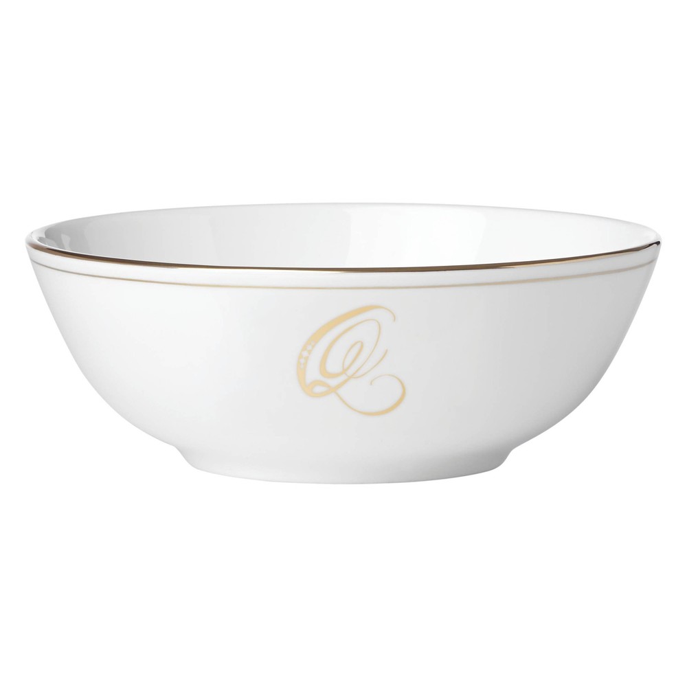 Federal Gold Script Monogram Dinnerware Placesetting Bowl, Q