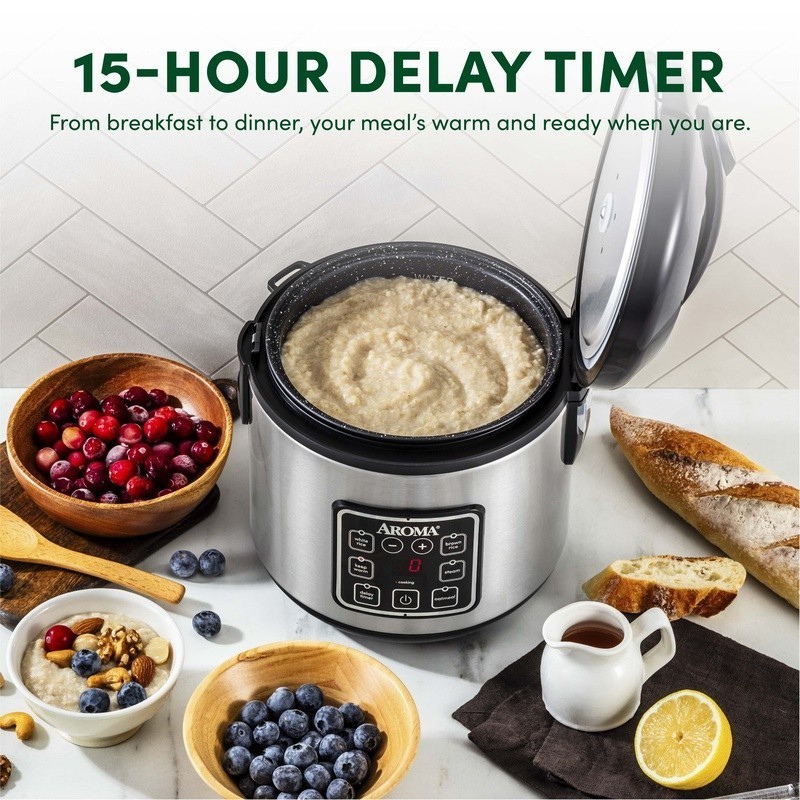Digital Rice Cooker Food Steamer 8 Cup Nonstick Ceramic W/ Keep Warm Function US