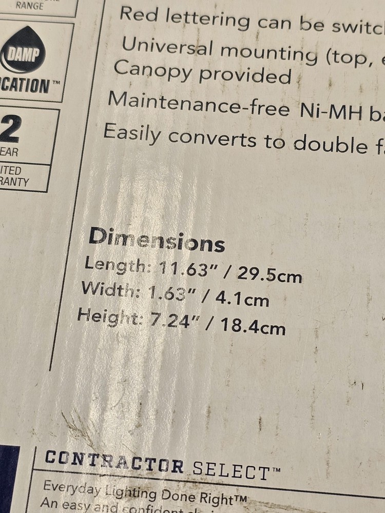 (QTY 2) Lithonia Lighting Contractor Select Switch Hardwired LED White Exit Sign