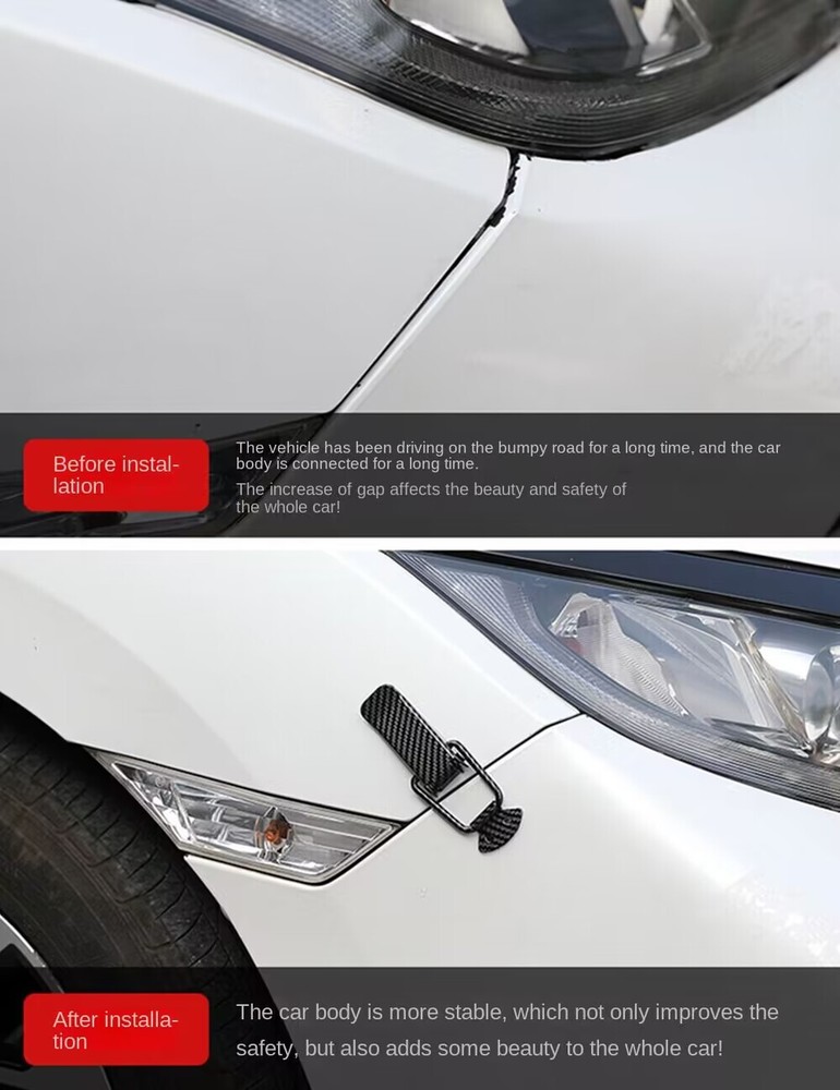 1 Pair Car Tailgate Quick Release Latch Push Button Trunks Bumper Lock Clip Kit