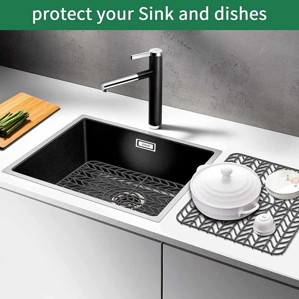 SZWQILIN Silicon Sink Protector Mat - Multifunction Kitchen Sink Mats Foldable S