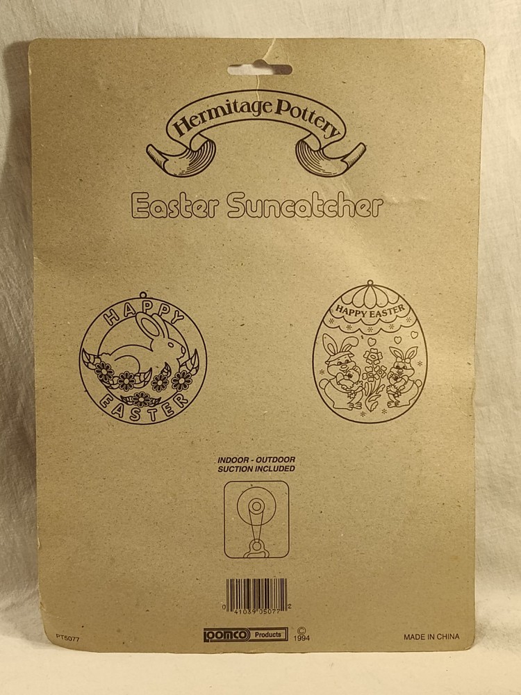 Hermitage Pottery Happy Easter Suncatcher Large 8"
