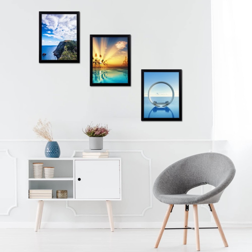 16x22 Black Picture Frame, Wall Mounting Horizontally or Vertically, Decorati...