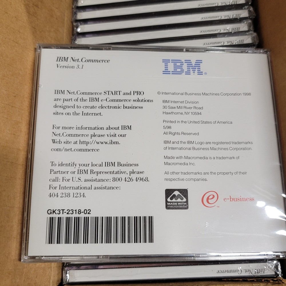 IBM Net. Commerce Demo Version 3.1 CD-ROM Software Electronic Commerce SEALED