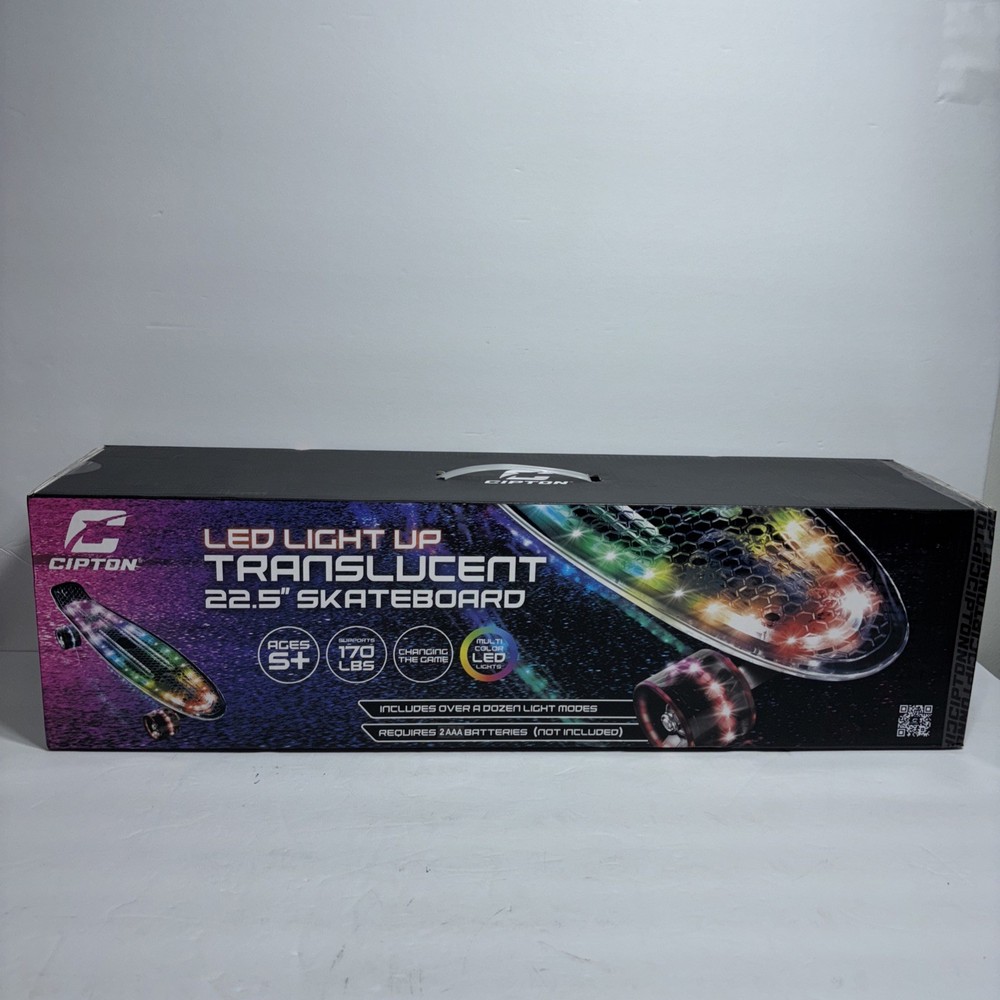 Cipton LED Light Up Translucent Skateboard NEW