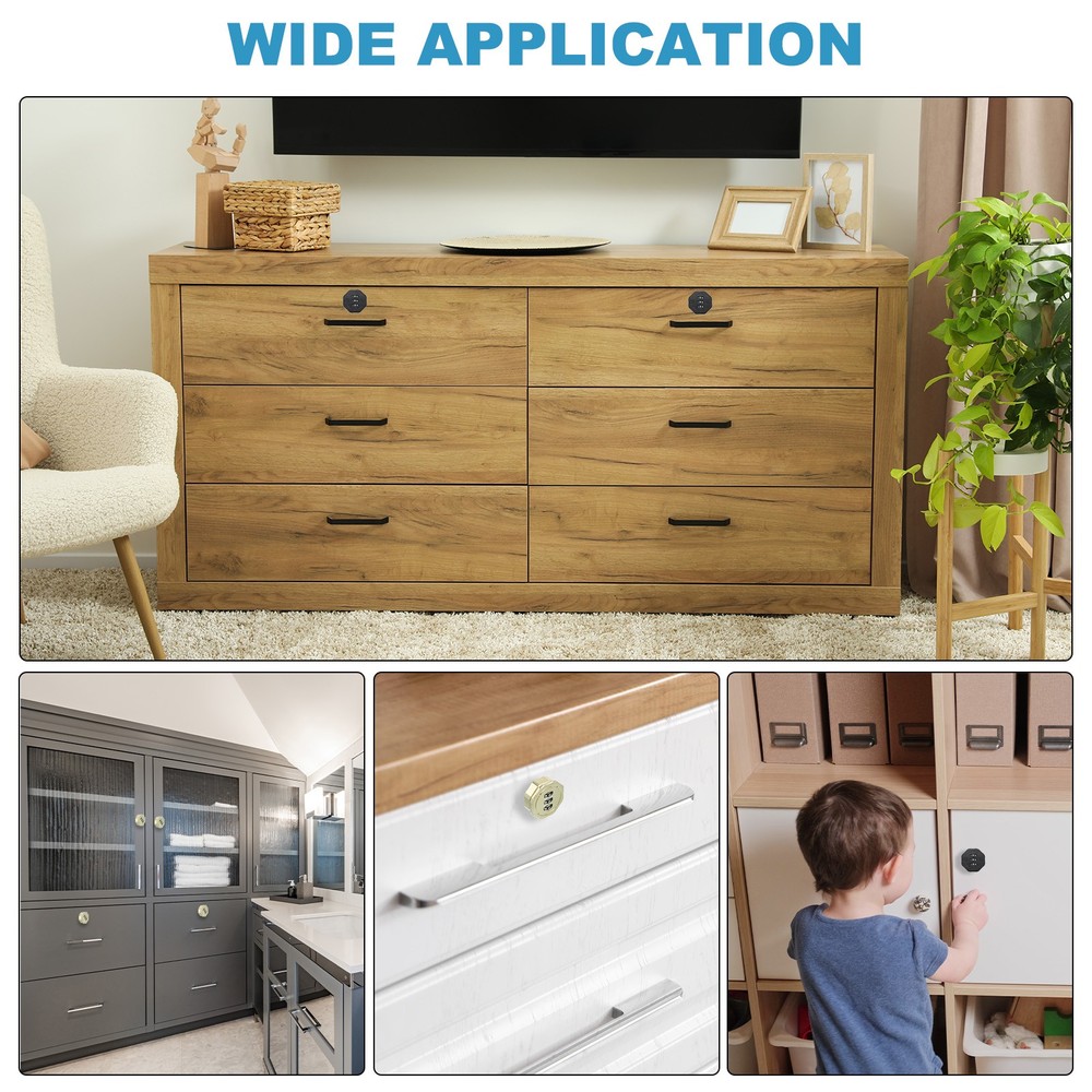 13/16" Combination Cabinet Cam Lock Cylinder Password Coded Lock Silver