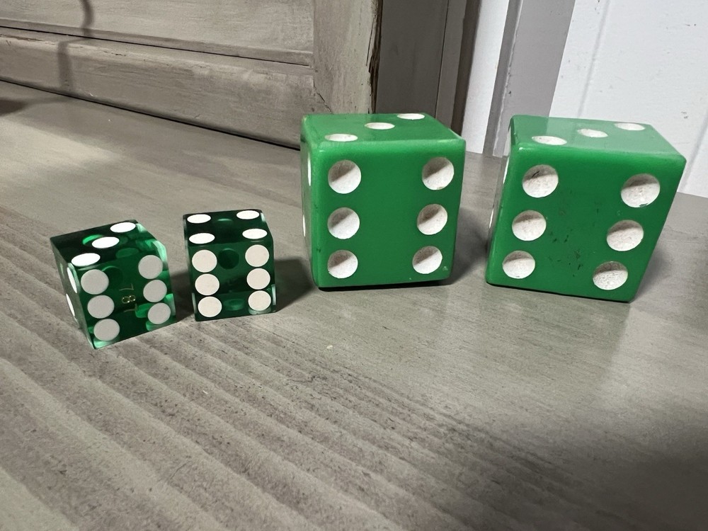Vintage Large Green dice pair