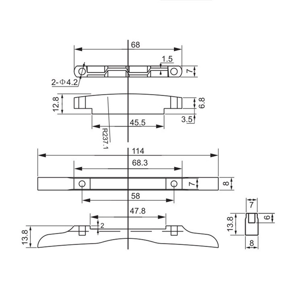 Adjustable Mandolin Bridge Premium Ebony Material Easy String Adjustment