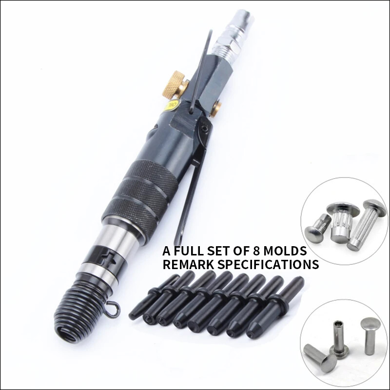 Pneumatic Straight Riveter Air Riveting Tool Aluminum Nameplate Solid Semi