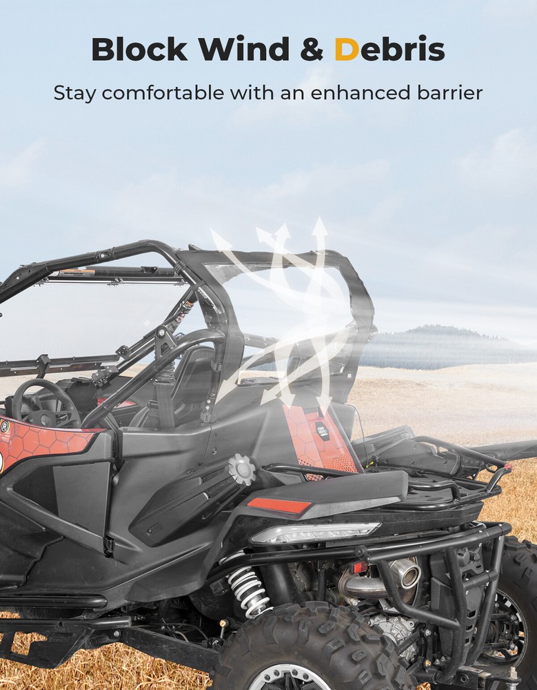 UTV Rear Soft Window Windshield Panel Waterproof for 2020-2024 CFMOTO ZForce 950