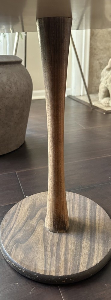 Mid-Century Atomic Walnut Tulip Side Table HTF
