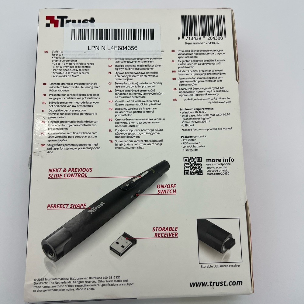 Trust Power point Presentation Remote Wireless USB PPT Presenter Laser Pointer