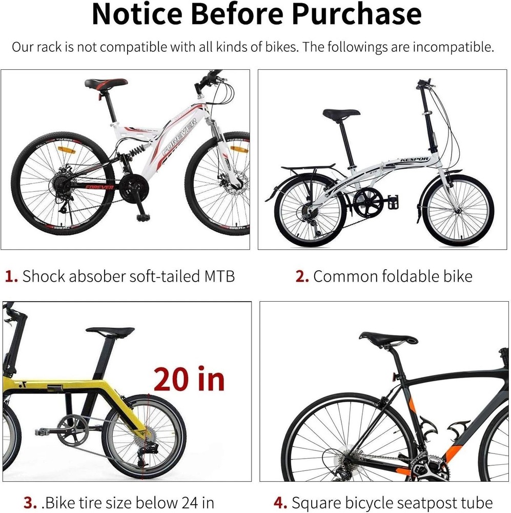 Aluminum Adjustable Bicycle Cargo Rack - Easy Installation and Reflective Safety