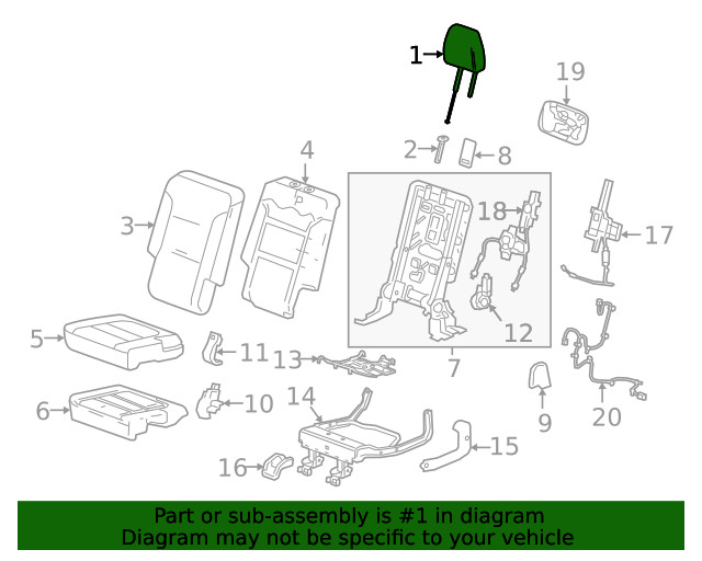Genuine GM Headrest 84951114