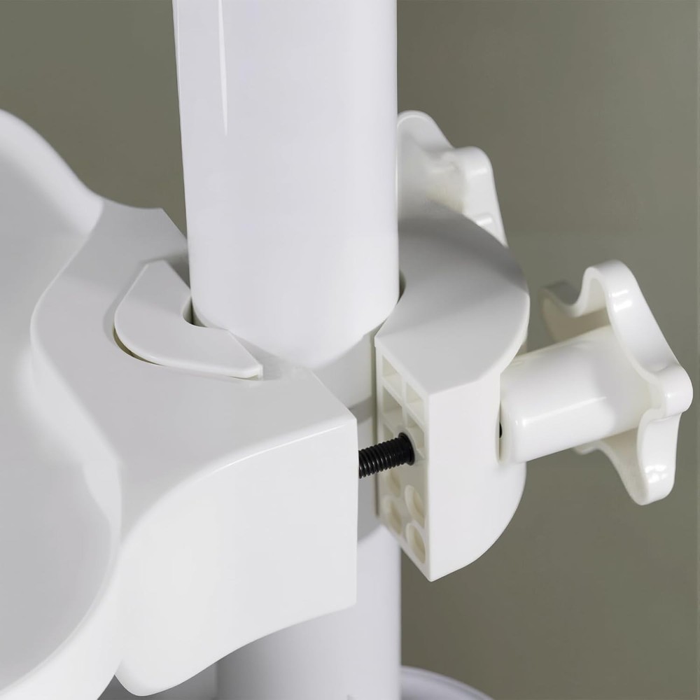 White Dental Adjustable Plastic Post Mounted Tray Table Chair Accessories