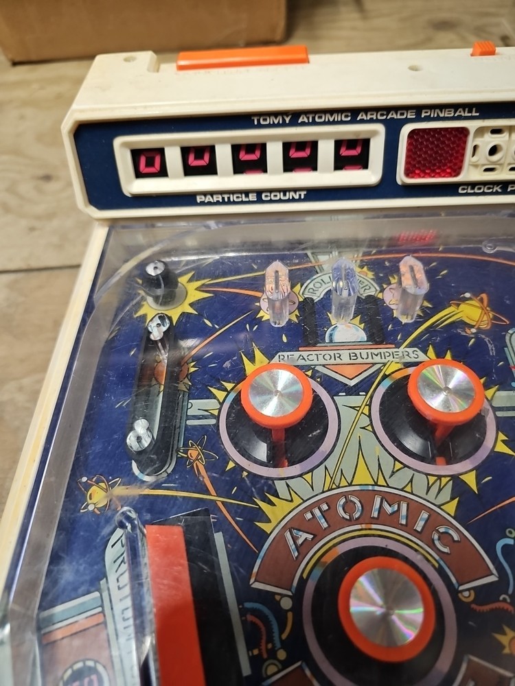 Vintage 1979 TOMY Atomic Arcade Tabletop Pinball Machine Working