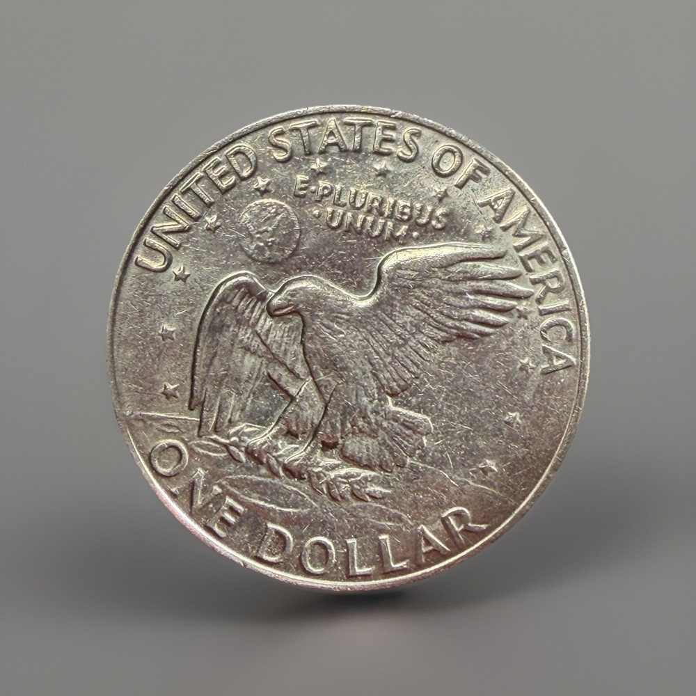 1974-P Eisenhower Ike Dollar - Struck Thru Grease Error
