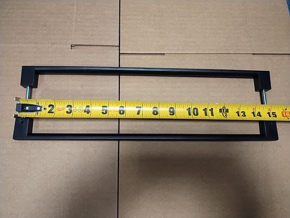 16" Push Pull Door HandleDouble Sided H Shape Sliding Door HandleMatte BlackS...