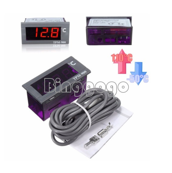1pcs TPM-900 220V Digital Temperature Controller LED Panel Meter with Sensor