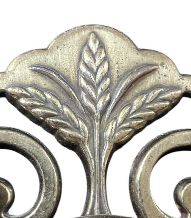 Vintage KBC Brass Drawer Pull / Handle - Wheat Head / Stalk - Chippendale 3” COC