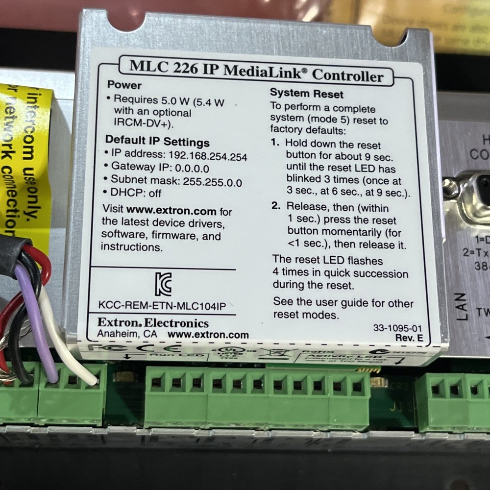 EXTRON MLC 226 IP DV CONTROLLER