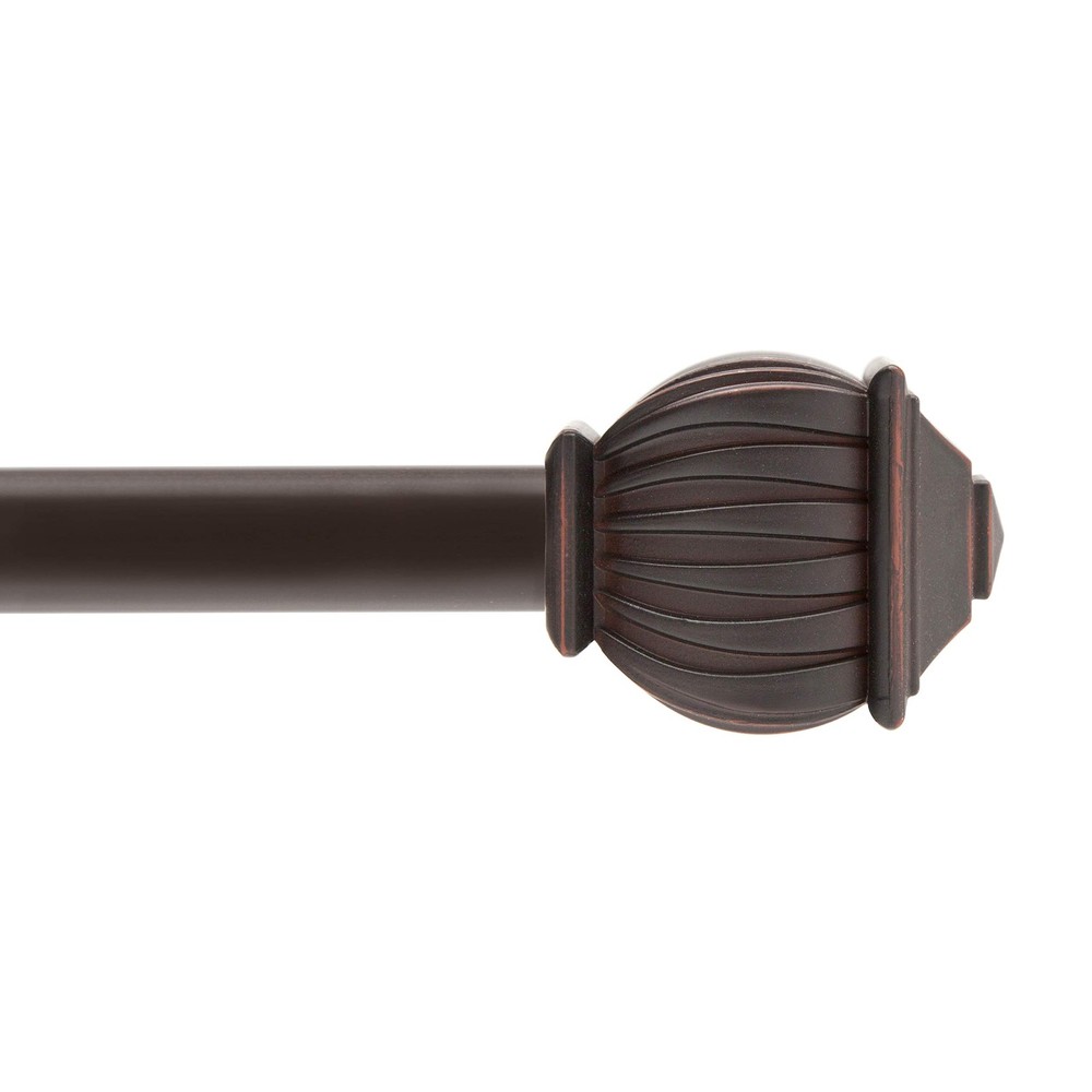 48-86' Adjustable Weathered Brown Decorative Window Curtain Rod 1 Pack