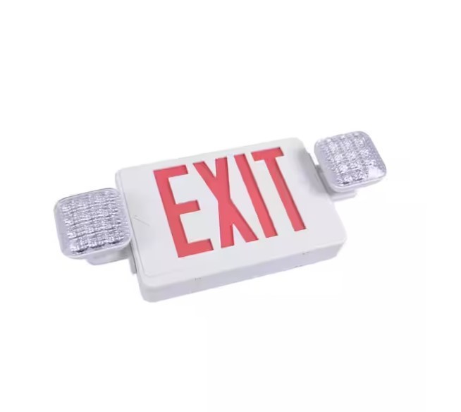 CE Combo 14-Watt Equivalent Integrated LED White Exit Sign and Emergency Light