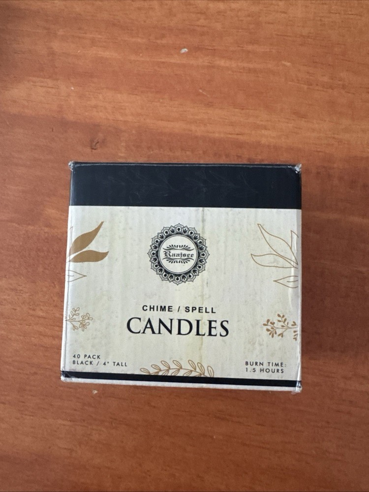 Raajsee Black Candles Chime/Spell Candles. 40 count