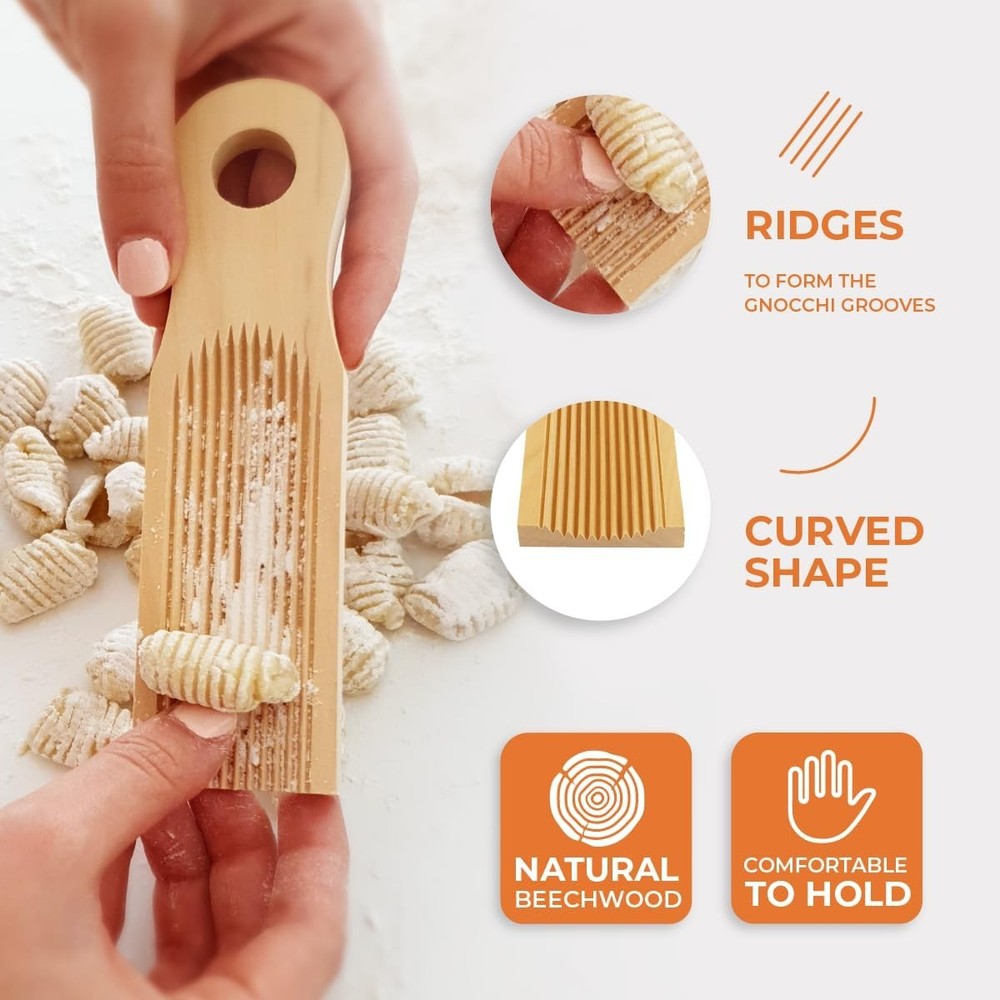KneadEat Unique Curved Gnocchi Board Paddle,