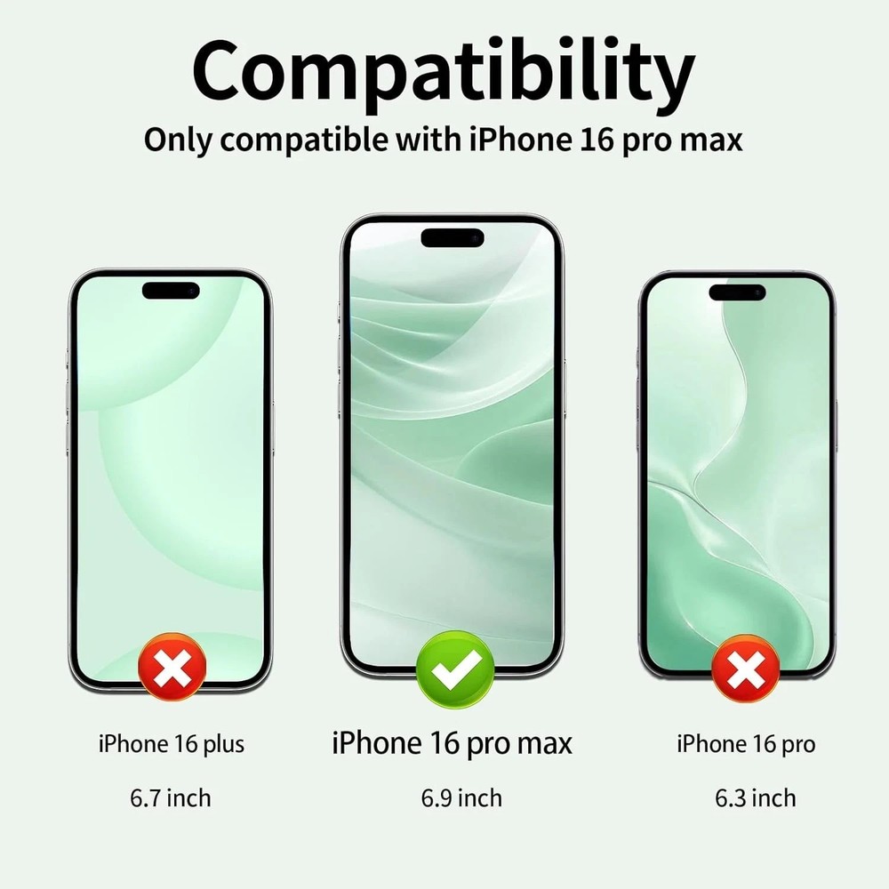3Pack Screen Protector for iPhone 16 Pro Max with Installation Frame, Anti-Finge