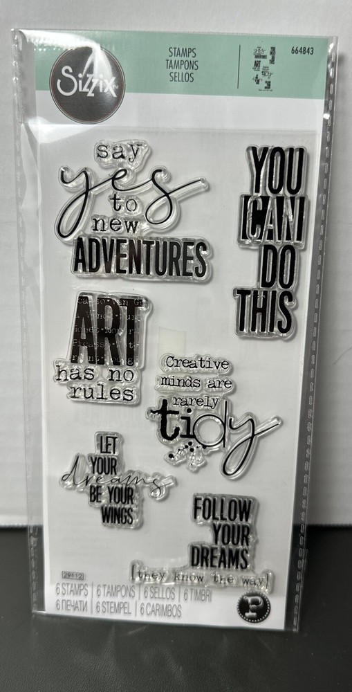 Sizzix Good Vibes Clear Stamp set #664843