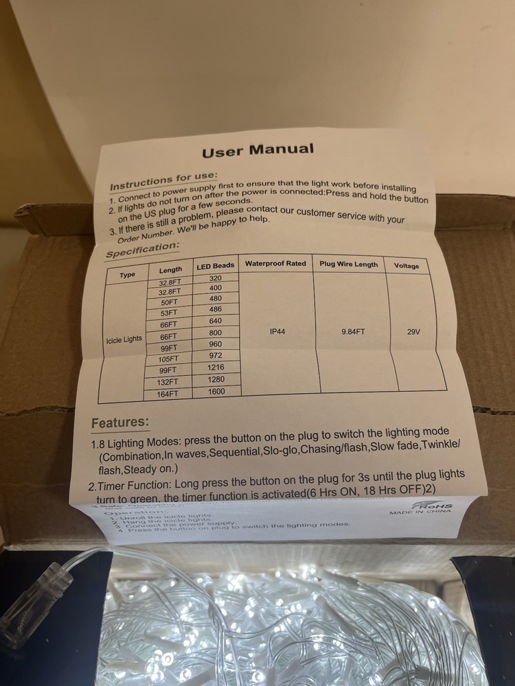 Icicle String Lights Clear