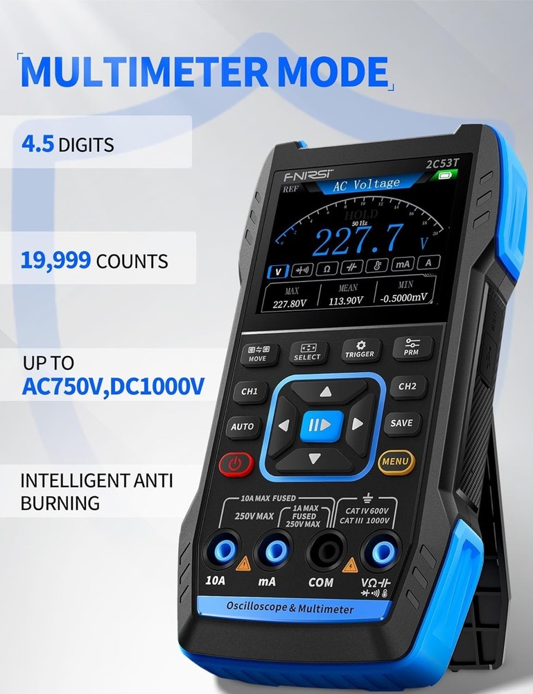 Professional Handheld Oscilloscope with Signal Generator & Multi-Function Meter