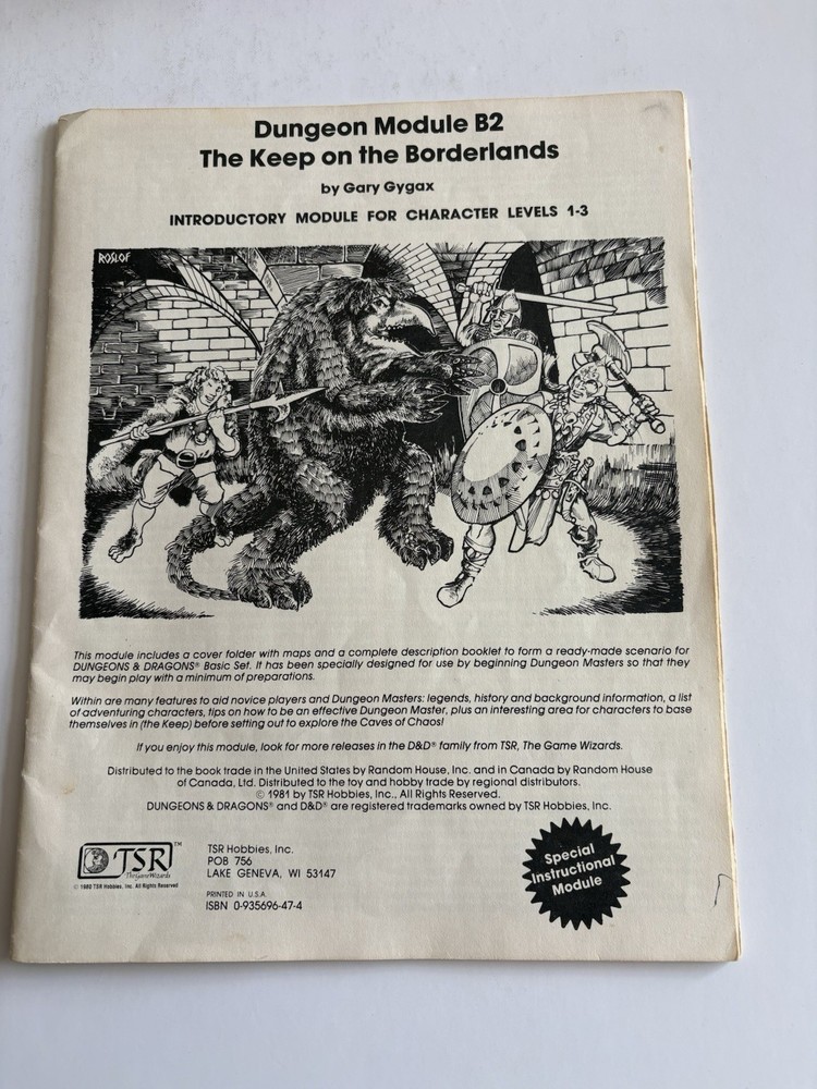 Dungeons and Dragons Basic Set TSR 1981