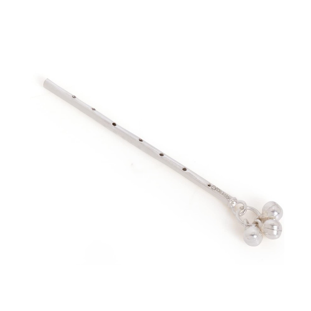 Handmade Silver Bansuri For Krishna Janmashtami Idol Accessory Flute For Pooja