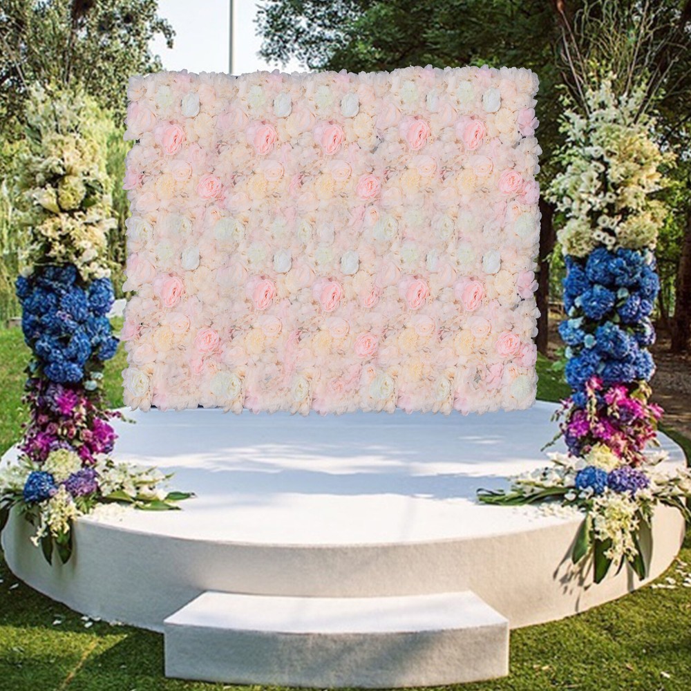 Silk Rose Artificial Flower Wall Panel Wedding Backdrop Decoration 6x 60 x 40cm