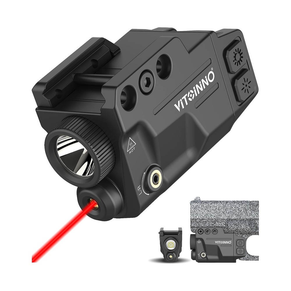 700 Lumens Red Laser Light Combo, Slidable Tactical Flashlight Comp... Fast Ship