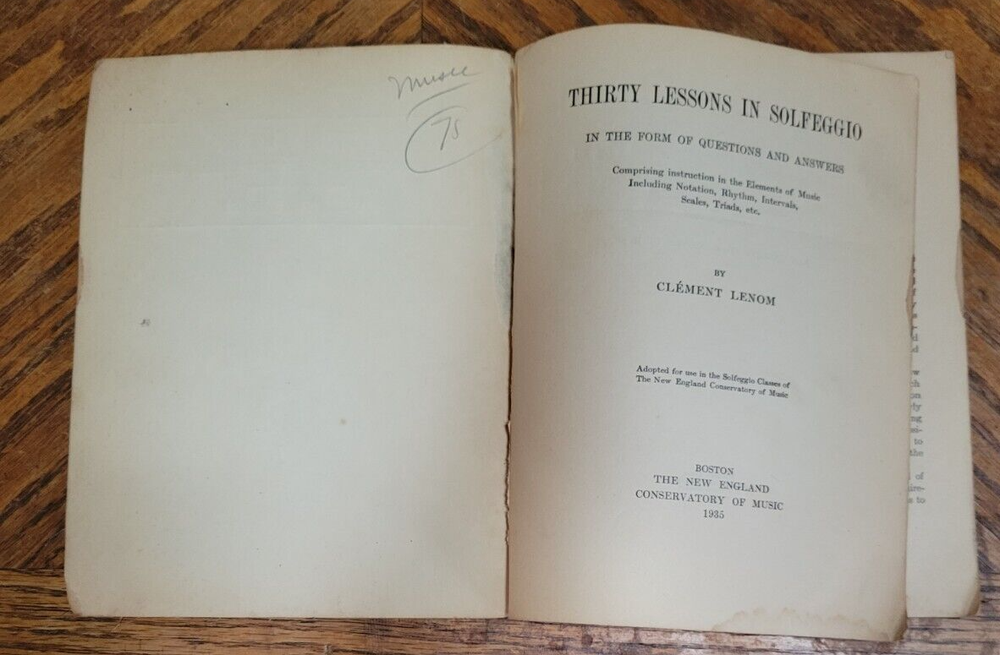 THIRTY LESSONS IN SOLFEGGIO by CLEMENT LENOM -1935- (STANHOPE PRESS)