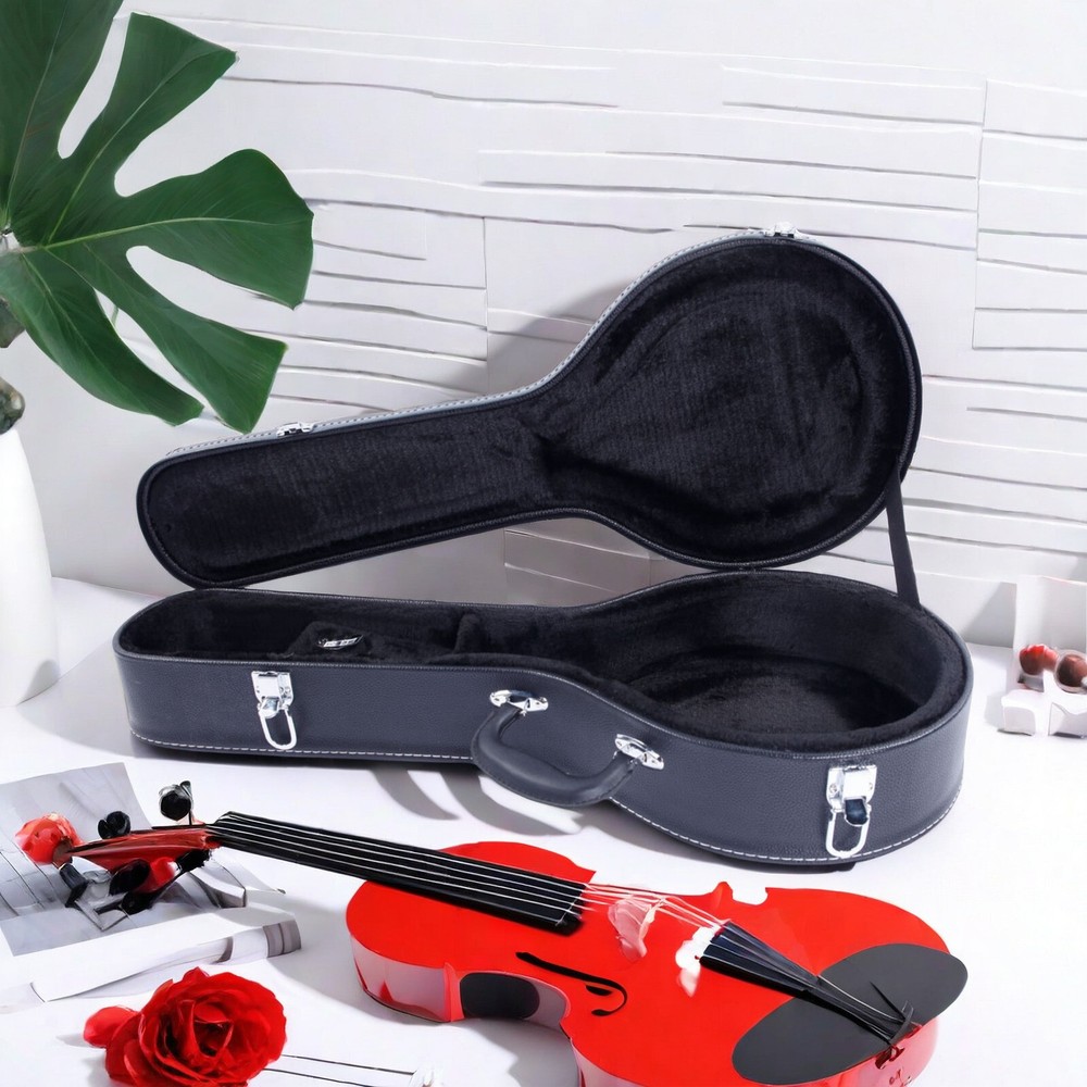 A-Style Black Mandolin Hard Shell Case With Microgroove, Mandoline Hard Case