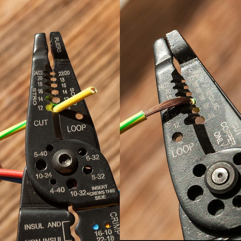 Versatile Wire Stripper and Cutter - 8-Inch Tool for Electrical and DIY Projects