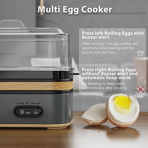 Rapid Egg Cooker Electric 6 Eggs Capacity, Soft, Medium, Hard Boiled, Black